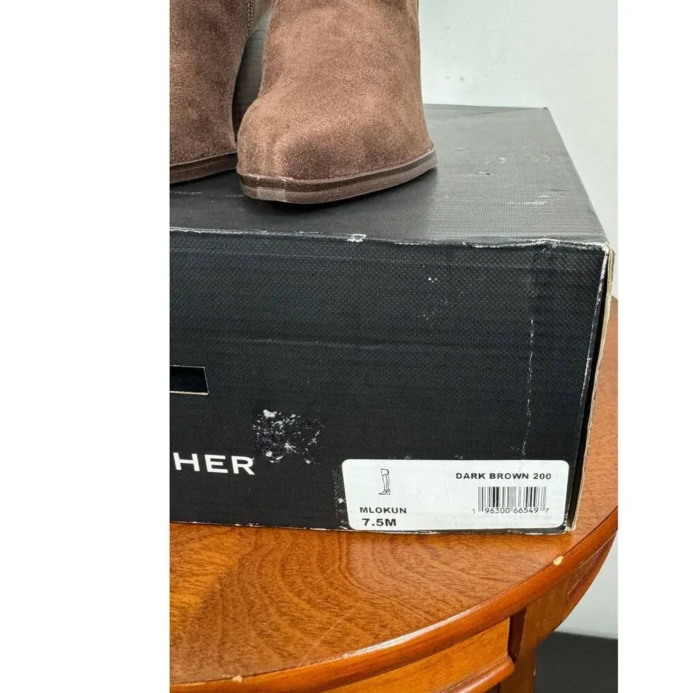 New Marc Fisher LTD Okun Over the Knee Boot in Dark Brown Faux Suede Size 7.5